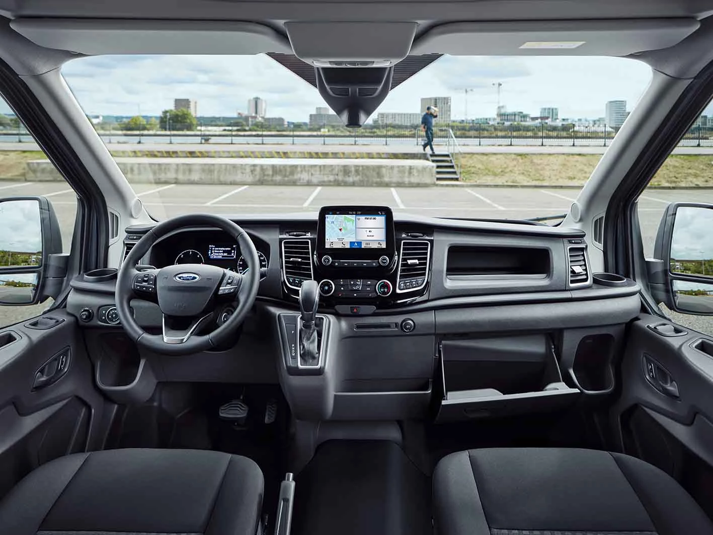 Ford Transit Ladvogn 2019 Interioer Instrumentbord Instrumentpanel