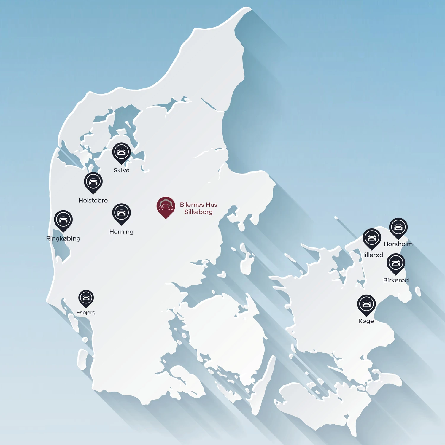 Danmarkskort Med BN Bilhuse Low